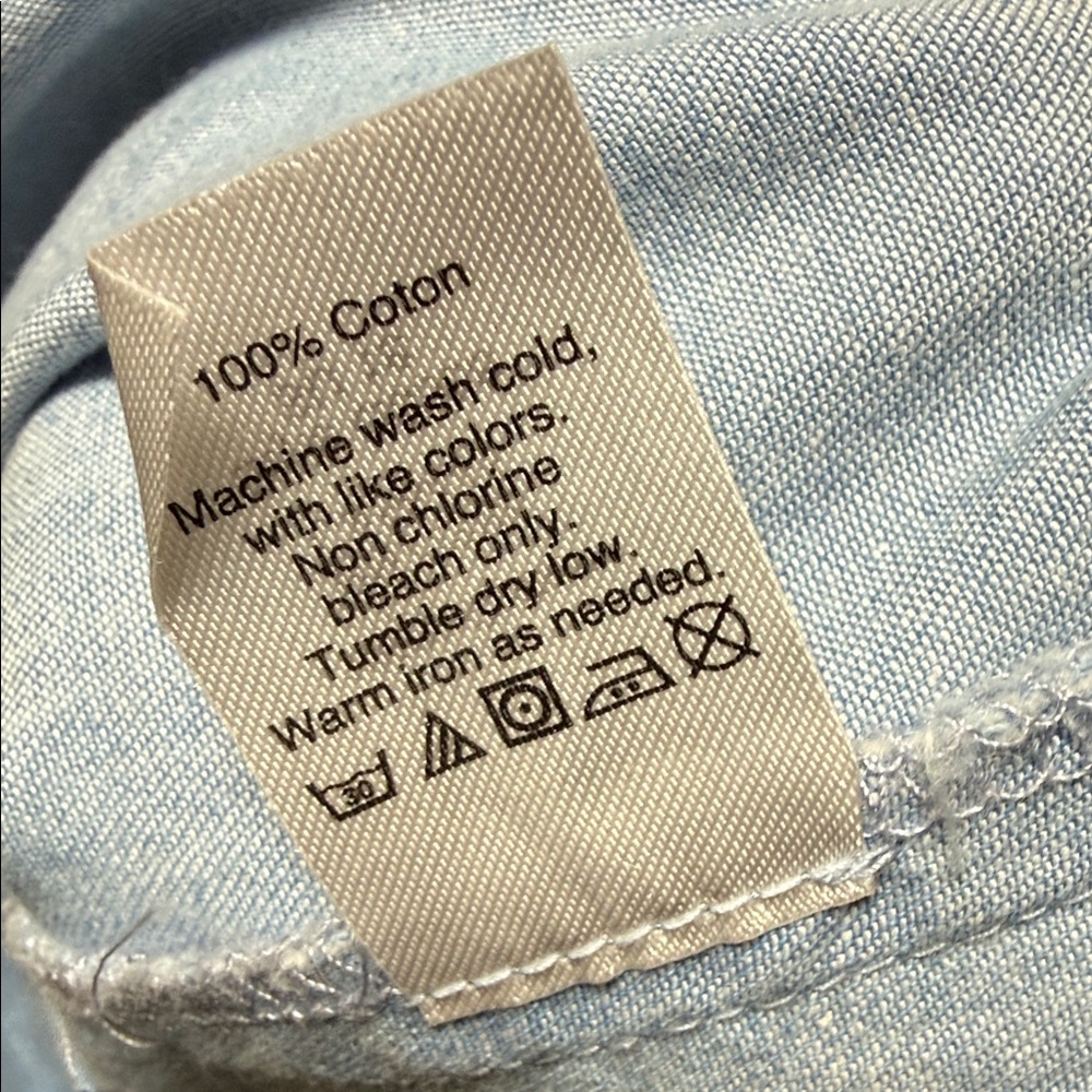 NWOT J. Crew Blue Sleeveless Chambray Tie-Front Button-Up Cotton Top - Picture 9 of 10